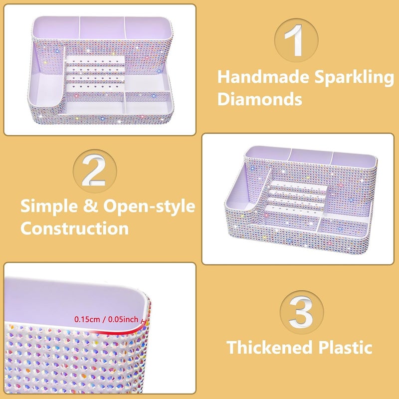 CGBE Nail Drill Holder, 28 Holes Drill Bit Holder for Nails, Professional Nail Tool Organizer, Nail Desk Organizer for Nail Tech, Nail Salon DIY Use - Bling dz-White (Not Including Nail Drill Set) - Image 3